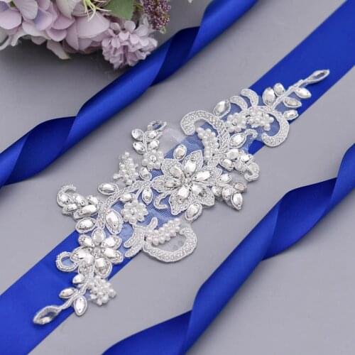 S74 Flowers Width Waistband Wedding Bridal Bridesmaid Dresses Accessories Bride Belts Ladies Party Prom Evening Dresses Belt