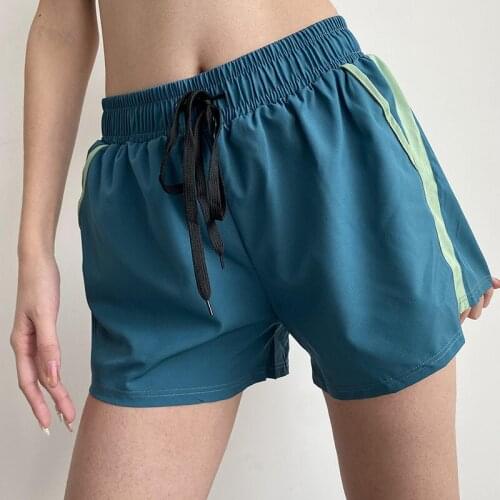 Spot!Shorts Women Exposed easing Gym running Prevention Quick-drying False two Yoga shorts,Beach pants,Elastic band