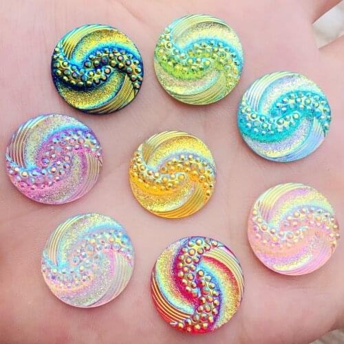 20mm 20pcs AB Resin Rhinestones Resin Crystals Round flatback Stone Beads DIY Scrapbooking Wedding crafts -HB06