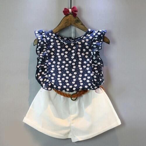 TELOTUNY Childrens clothing 3PCS Toddler Kids Baby Girls Summer Sleeveless Print T-shirt Tops+Shorts Pants Outfits Set Jun20