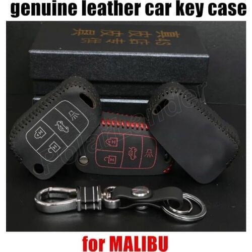 Only Red top quality car key case fit for CHEVROLET MALIBU leather cover key case sewing by hand car styling new design