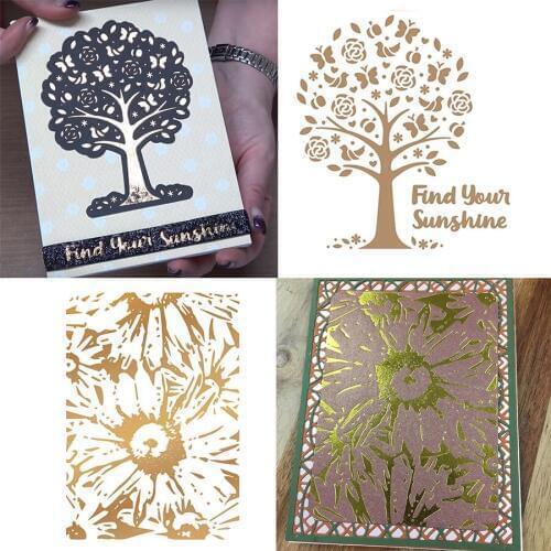 Creative Tree Bird Butterfly Artistic Background Sunshine Words Hot Foil Plates For Scrapbooking DIY Ablum Paper Cards New 2020