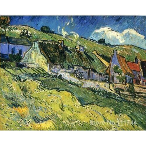 Vincent Van Gogh paintings of A Group of Cottages impressionism art High quality Hand painted