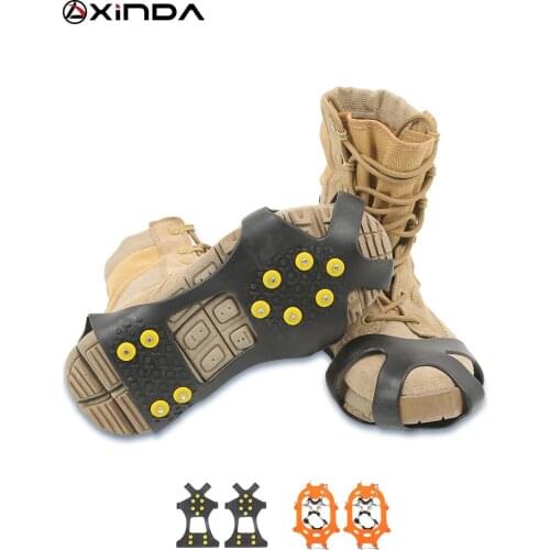 Xinda Outdoor non-slip crampons shoe covers Outdoor mountaineering snowclaws 8-teeth ice catching Rain and snow non-slip