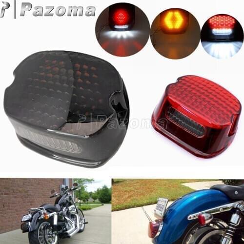 Motorcycle Rear LED Brake Lamp Turn Signal Taillight For Harley Dyna Softail Sportster XL Road King Integrated License Lights