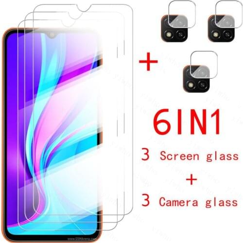 6in1 Glass For Xiaomi Redmi 9C NFC Tempered glass For Xiaomi Redmi 9A Camera Protective glass on Redmi 9 A C Screen protector