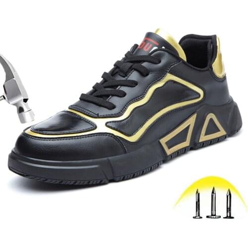 Safety Shoes Mens Anti-smashing Anti-piercing Winter Warm Non-slip Comfortable Microfiber Leather Work Safety Protective Shoes