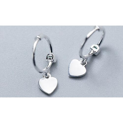 925 sterling silver simple love hoop earrings for women ear bone nail heart love earring small hoops accessories fine jewelry