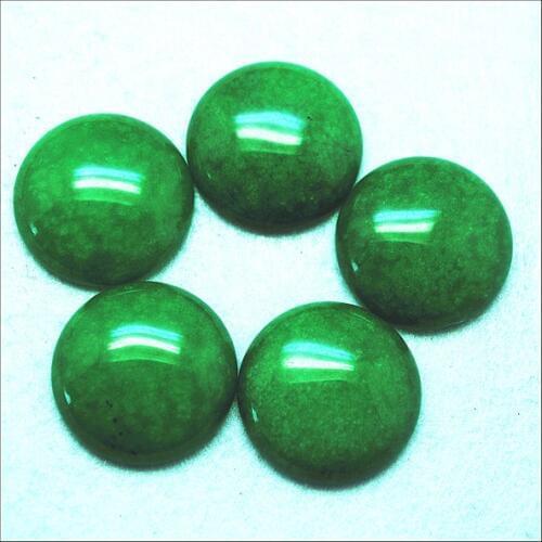 10pcs green jadee stone cabochons size 25mm round shape stone cabs no hole natural gem stone cabochons top fashion