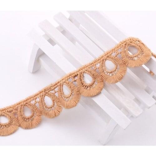 14 Yards Factory direct sale micro fiber water-soluble embroidery lace color hollow lace embroidery barcode clothing accessories