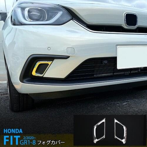 2pcs Stainless Steel Fog Lamp Cover for Honda Fit GR1-8 Car Chrome Exterior Sticker Trim