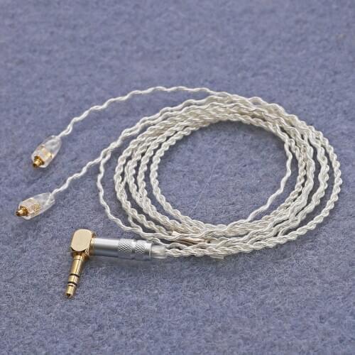 4 stands silver plated mmcx cable speaker cable
