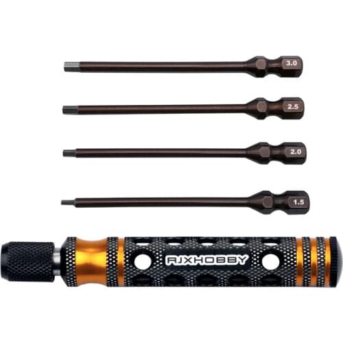 4 In 1 Hex Screwdriver Bit 1.5/2/2.5/3mm Metric 6.35mm Batch Head Set For RC Airplane Aircraft Model Disassembly And Repair Tool
