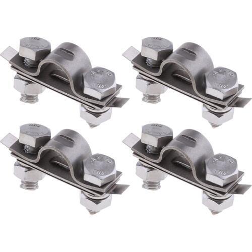 4X Boat Marine Yacht Throttle Cable Tube Clamp and Shim Kit U Shaped - Stainless Steel