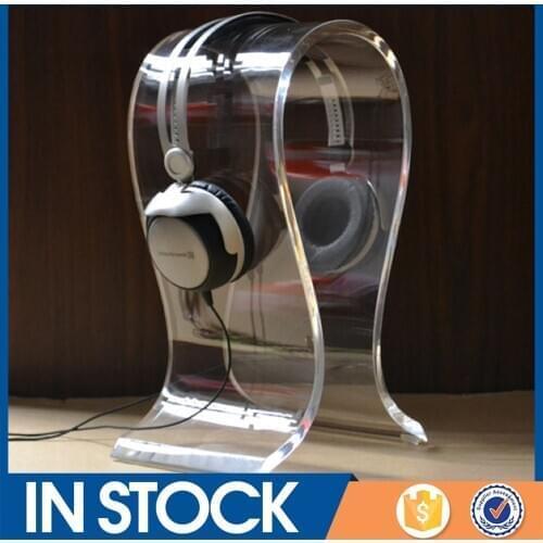 Wholesale omega 8mm acrylic headphone display stand, headset display stand