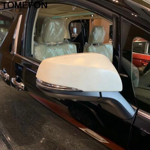 TOMEFON For Toyota Alphard Vellfire 2016 2017 2018 Rearview Mirror Car Side Door Mirror Decoration Cover Trim Accessories ABS