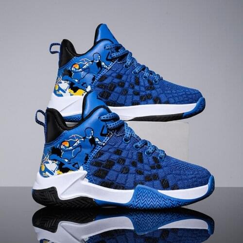 Spring Boys Men Basketball Shoes Mesh Breathable Boys Sport Shoes for Kids Sneakers Soft Non-Slip Childrean Casual Walking Shoes