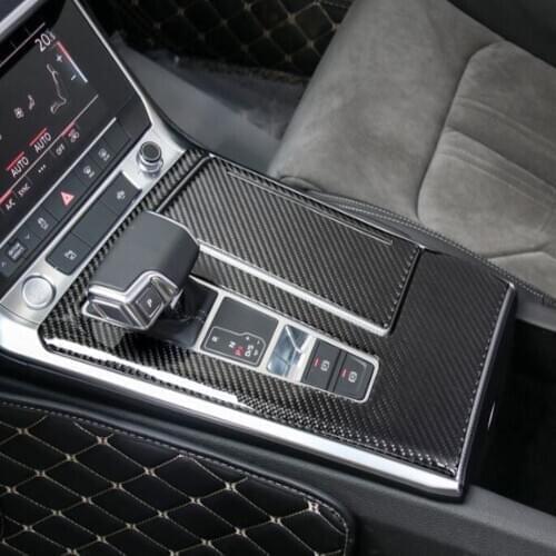 For Audi A6 C8 2019 2020 Car Interior Center Gear Shift Panel Cover Trim Middle control panel decoration cover Accessories