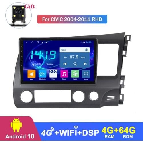 For Honda Civic 2004 2005 2006 2007 2008 2009 2010 2011 RHD Android 10 GPS Navigation Car radio Multimedia Player Car Autoradio