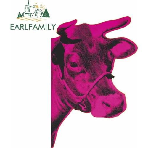 EARLFAMILY 13cm x 8.8cm for Dragon Fruit Color Bull Head Waterproof Car Stickers Cartoon Decoration Decal Refrigerator Graphics