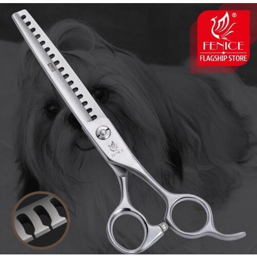 Fenice 6.75 inch Professional Grooming Thinning Scissors Dog/Cats Hair Cutting Shears 16 Teeth Thinning Rate 85