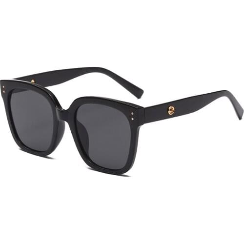 GM Sunglasses 2021 New Tide Online Celebrity Big Face Slim Black Frame Sunglasses Female UV Protection GM