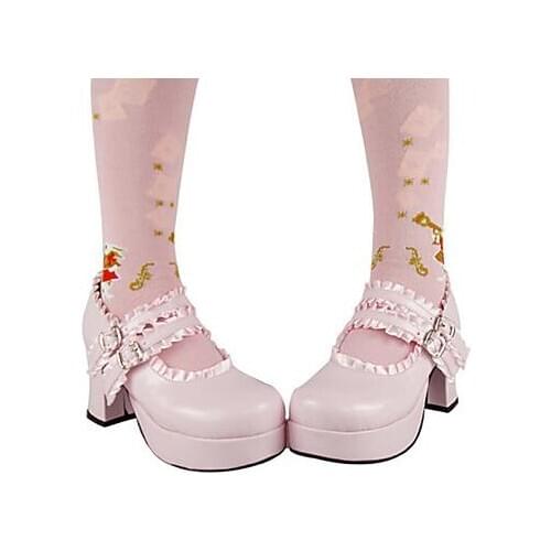 PU Leather 7.5cm High Heel Classic Lolita Shoes