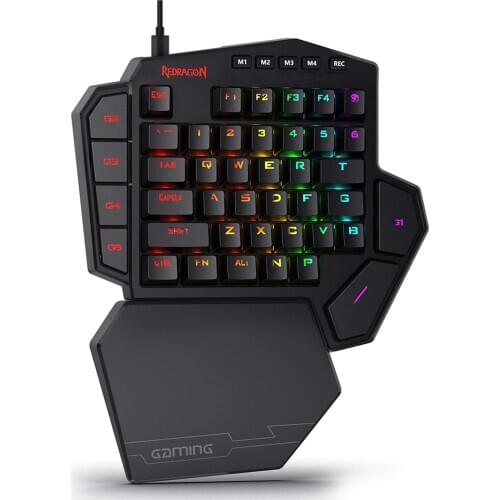 Redragon K585 DITI One-Handed RGB Mechanical Gaming Keyboard 42 Keys Blue Switch LED Left Hand Mini Keypad For Mobile Game