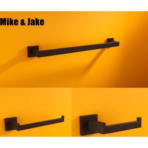 Black bathroom set single towel bar paper holder black towel ring and bathroom black shelf corner black bathroom accessory kit