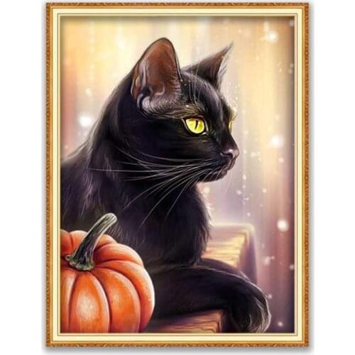 Animal Cat DIY Cross Stitch Embroidery 11CT Kits Craft Needlework Set Cotton Thread Printed Canvas Home Decoration Dropshipping