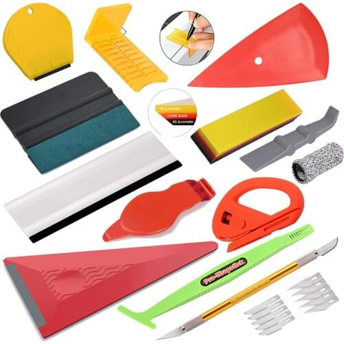 EHDIS Car Wrap Film Tools Kit Carbon Foil Vinyl Sticker PPF Squeegee Spatula Window Tinting Decal Cricut Knife with Spare Blades