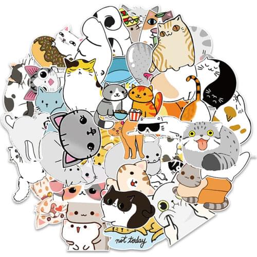 50 Pcs/pack Kawaii Animal Stationery Stickers Aesthetic Cute Vintage Scrapbook for Phone Laptop Planner Kids Student Supplies