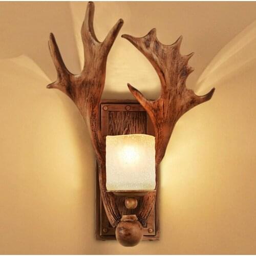 Nordic Industrial Style Living Room Wall Lamp Retro Antler Lamp Dining Room Bedroom Bedside Lamp Corridor Bra Antler Lamp Design