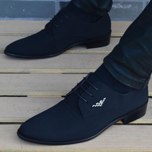 New Spring Autumn Men Shoes Breathable Korea Lace Up Formal Business Shoes High Quality Pointed Toe Dress Shoes Wedding Shoes