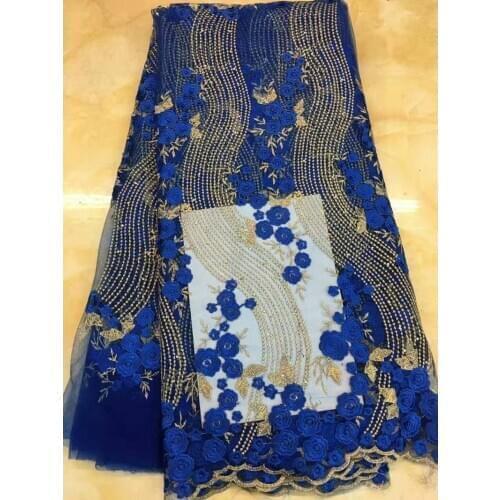 New Arrival 3D African Lace Fabric Embroidery French Mesh Lace Fabrics With Sequins For Nigerian Party Dresses