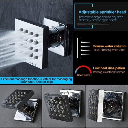 Wholesale And Retail Brass Shower Body Massage Jets 3 Pcs Bathroom SPA Massage Sprayer Nozzle Rain Jet System