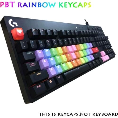 PBT Rainbow Keycaps 37-keys Shot Translucidus Backlight Mechanical Keyboard Key Cap for Cherry MX OEM Height New Arrival