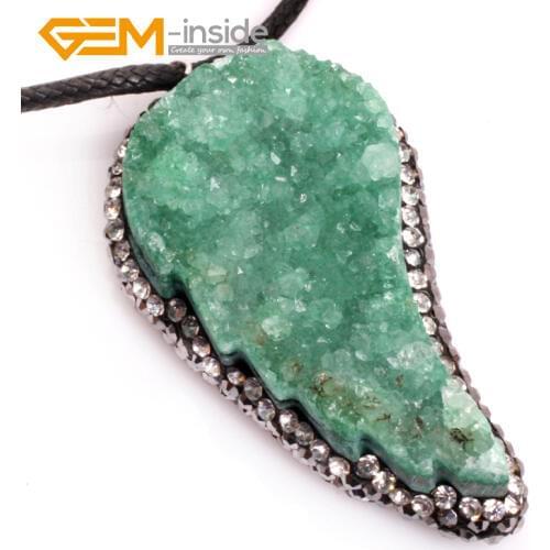 Gem-inside Fashion High Quality Punk Simple Vintage moon shape Crystal Pendant Necklace For Women and Men 30X55MM