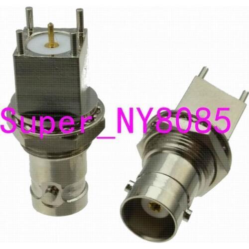Connector BNC female jack bulkhead solder PCB mount straight COAXIAL