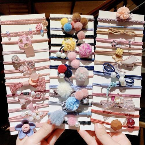 New 8/12/16/20/25PCS Fashion Girls Women Elastic Hair Bands Children Ponytail Holder Rubber Band Scrunchies Hair Accessories Set