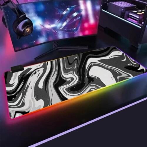 RGB liquid Mouse Pad Large Gaming Mouse Mat Gamer Art Color Locking Edge Keyboard with Backlit Mouse Mat Gaming Desk Mouse Pad