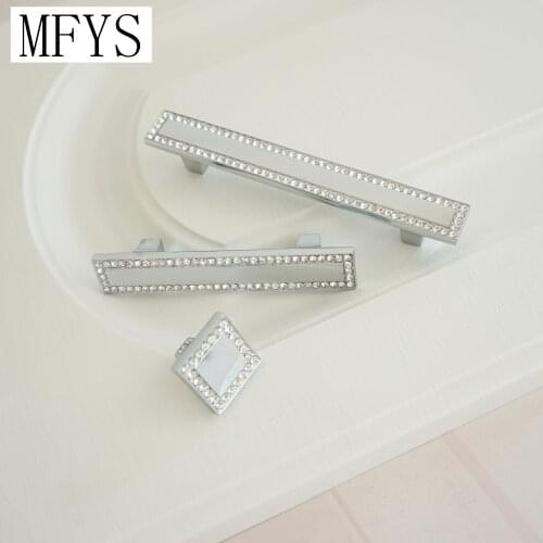 MFYS 2.5"3.75" Crystal Drawer Knobs Glass Silver Gold Clear Dresser Pulls Knob Kitchen Cabinet Handles Door Handle Pull Knob