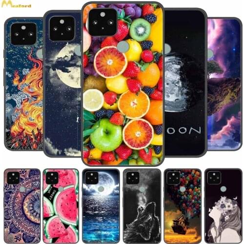 For Google Pixel 4a Case Silicone 5.81" Phone Case For Google Pixel 4a 5G Case 6.2“ Cute Shockproof Back Cover Black TPU Coque