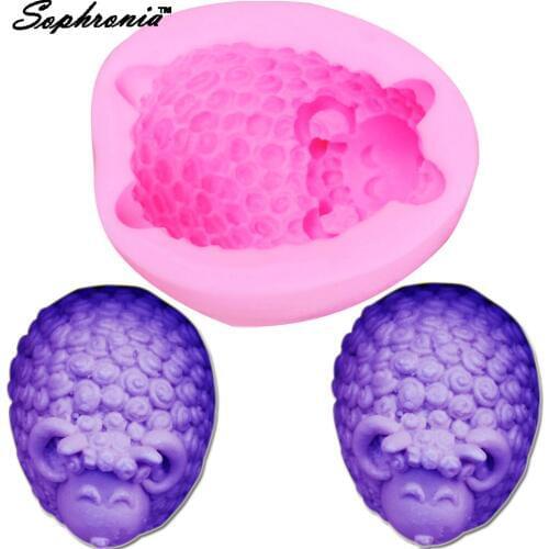 Sophronia S106 3D Cute Sheep Silicone Soap Mold Candle Polymer Clay Molds Fondant Cake Chocolate Mould DIY Kitchen Baking Tools
