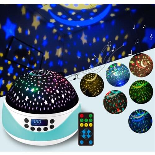 LED Music Night Light Projector Spin Starry Sky Star Rotating Children Kids Baby Sleep Romantic USB Lamp Projection Lamp