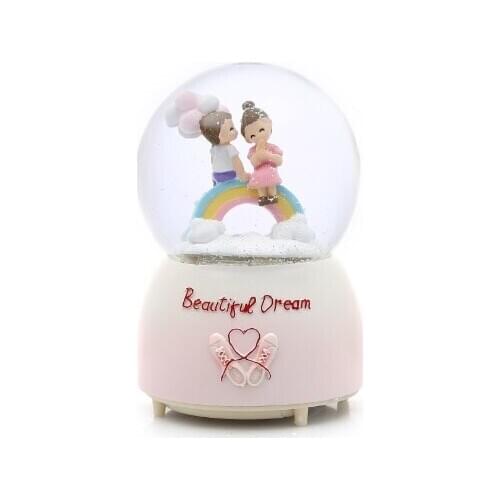Lighted Snow Globe Big size Month and Rainbow Themed Cute Sphere