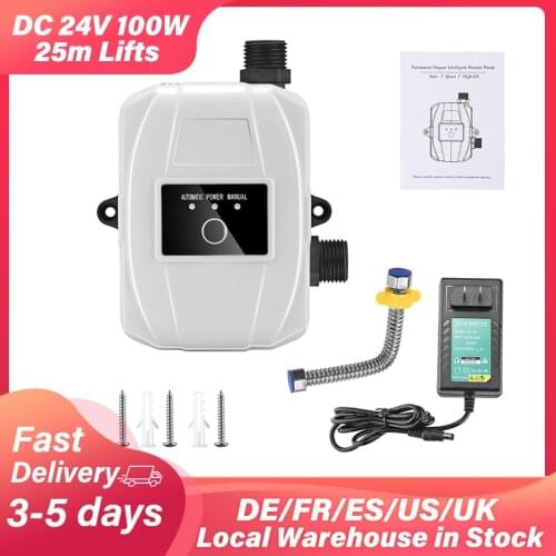 DC 24V 100W Water Pressure Booster Pump 25m Lift Water Pumps for Home Shower Kitchen Sink Water Heater Boost Pump Kit EU US Plug