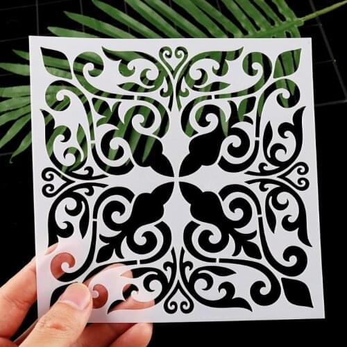 W3JD 16pcs/set Mandala Drawing Template Ruler Stencil Painting Board DIY Album Decor