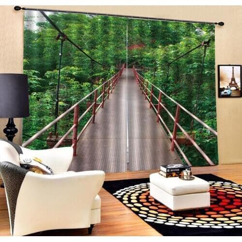 Green curtains Luxury Blackout 3D Window Curtains For Living Room Bedroom stereoscopic curtains