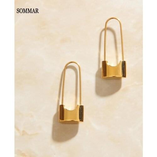 SOMMAR 2020 Newest 18KGP Earrings In Balck Tone Stainless Steel Love Lock Earrings For Women Jewelery